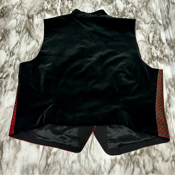 Vintage 80s 90s Silk Blend Patchwork Vest Sz L Boho Retro Tapestry Dark Acedemia - Picture 8 of 8